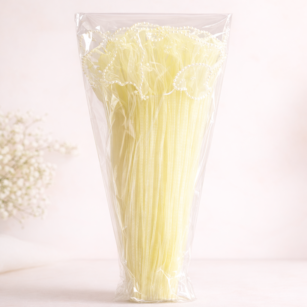 Wrapping Mesh | Pearl Edge | Pastel Yellow