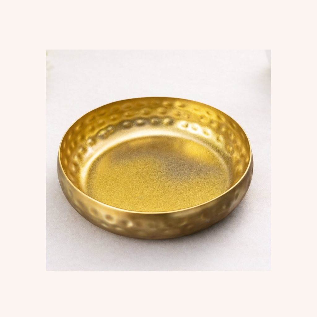 Round Shape Metal Urli – Gold Finish